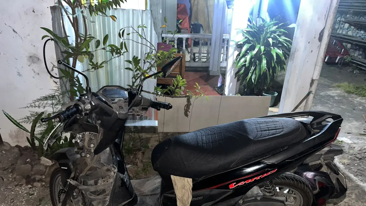 Motor korban saat diamankan. 