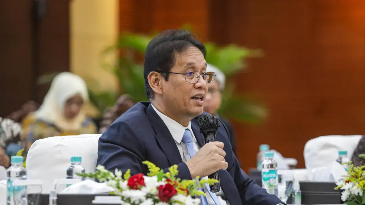 Menteri Keuangan Purbaya Yudhi Sadewa memberikan paparan pada konferensi pers APBN KiTa di Jakarta, Selasa (21/7/2026). (Salman Toyibi/Jawa Pos)