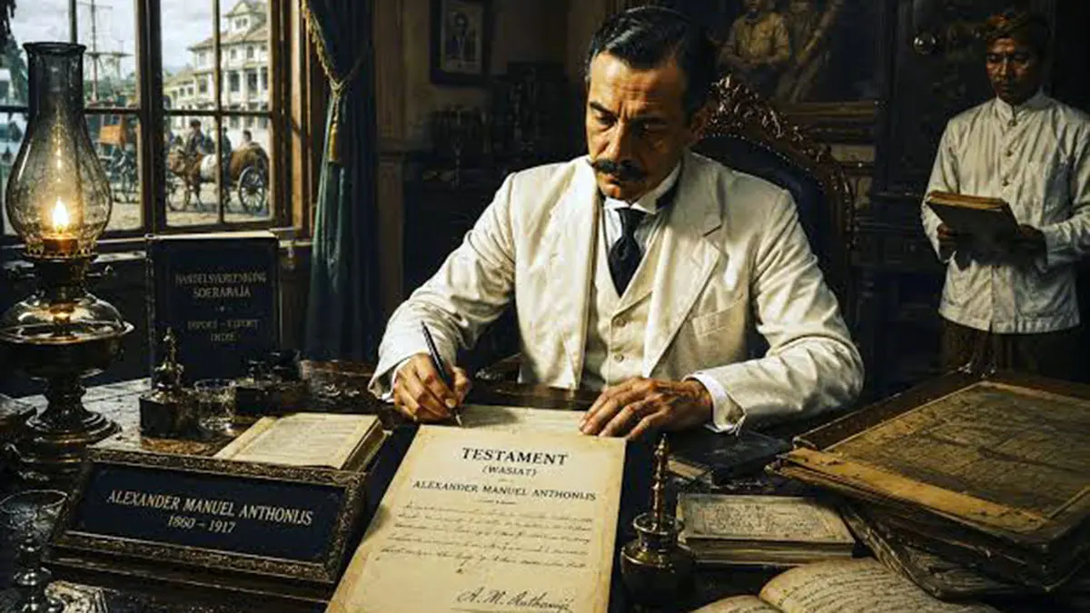 1.	CRAZY RICH: Sosok Alexander Manuel Anthonijs di meja kerjanya. Ia dikenal sebagai orang kaya di era Hinda Belanda di Pasuruan. (istimewa) 