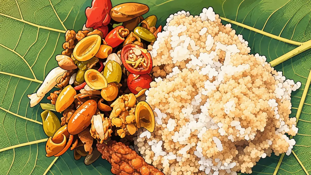 Ilustrasi nasi tiwul.