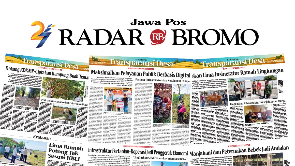 Koran edisi Transparansi Desa Kabupaten Probolinggo yang terbit di Jawa Pos Radar Bromo.