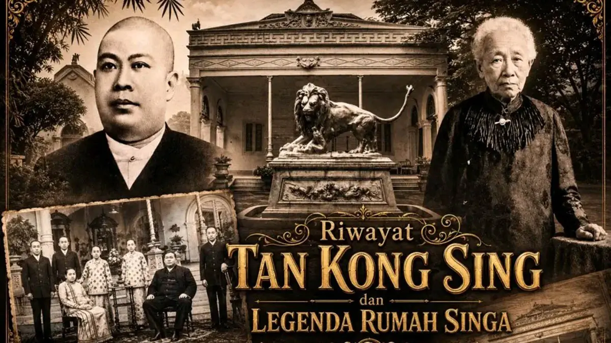 REKAM JEJAK: Foto dokumentasi lawas Letnan Tionghoa Tan Kong Sing (Tan Kong Shin) bersama sang istri, Tjoa Tjhiép Nio, dilengkapi foto kecil para keturunannya yang menjadi perawat estafet sejarah Rumah Singa Pasuruan. (Budiman for Radar Bromo)