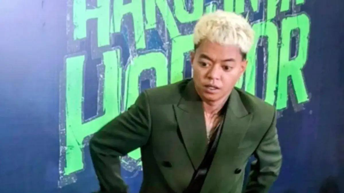 Sutradara sekaligus pemeran film "Harusnya Horror" Reza Oktovian atau Reza Arap menyampaikan keterangan dalam acara konferensi pers mengenai pemutaran film di Jakarta Selatan, Kamis (13/8/2026). (ANTARA/Abdu Faisal)