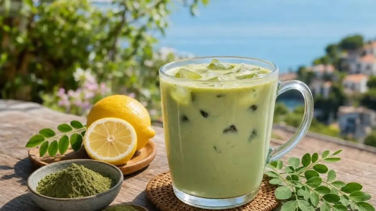 Ilustrasi sajian moringa latte (Pinterest)