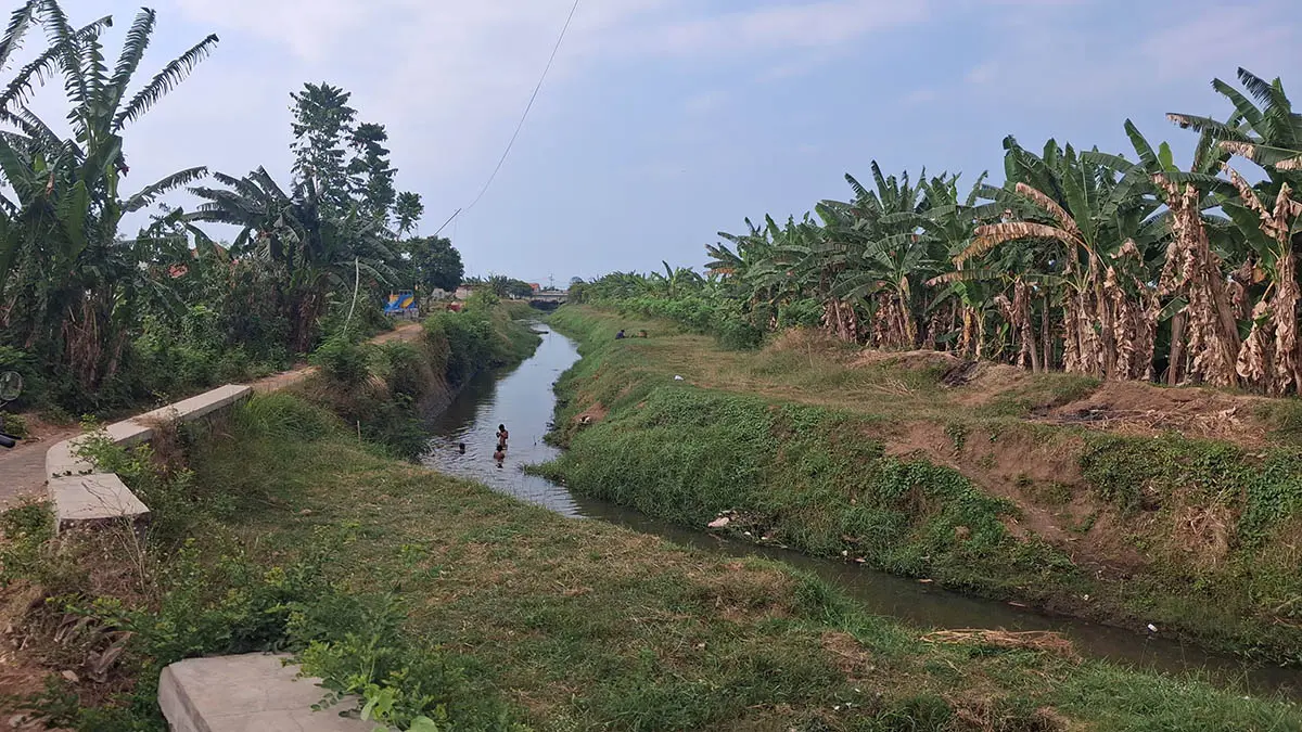 BUTUH DIKERUK: Kondisi Sungai Petung di Kota Pasuruan yang membutuhkan penanganan. Pengerukan sungai setempat, masih tahap usulan. (Fuad Alyzen/Radar Bromo)