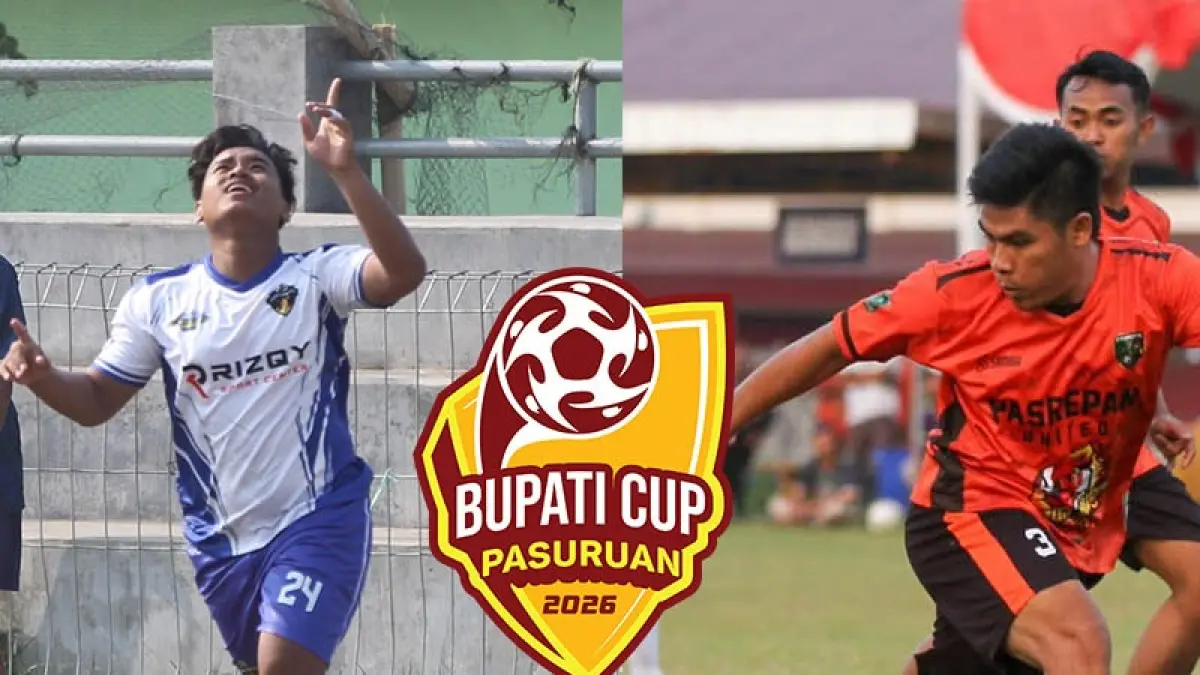BAKAL BERTEMU: M Satrio Rinaldi yang menjadi andalan lini depan Gempol FC dan sudah mencetak dua gol. Bawah, Gelandang Pasrepan United M Jamil yang bakal menahan serangan Gempol FC. (Foto: M Zubaidillah/Jawa Pos Radar Bromo)