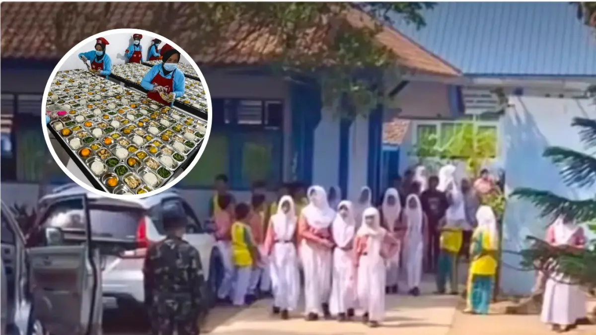 Tangkapan video di sekolah yang terdamapak dugaan keracunan MBG di Pati, Jawa Tengah/(tiktok: Gembong.id)