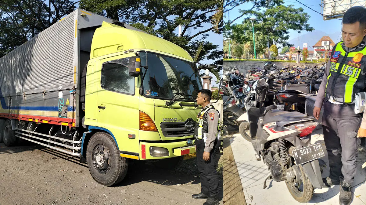 BARANG BUKTI: Kendaraan yang terlibat kecelakaan diamankan polisi. Insiden itu, membuat bocah 9 tahun meninggal dunia. (Rizal Syatori/Radar Bromo)