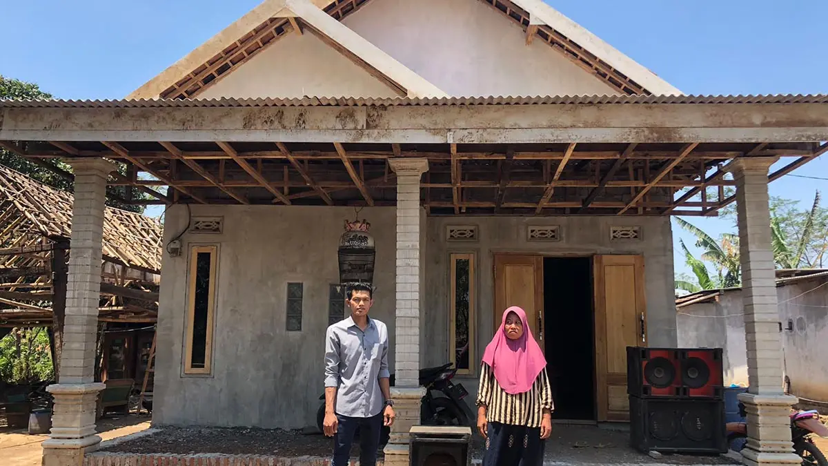 TERBANGUN: Rumah milik Sidin, warga Dusun Uter yang telah dilakukan RTLH, Desa Gunungtugel, Kecamatan Bantaran, Kabupaten Probolinggo.