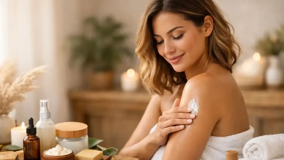 Ilustrasi seseorang yang sedang menggunakan produk body care (Pinterest)