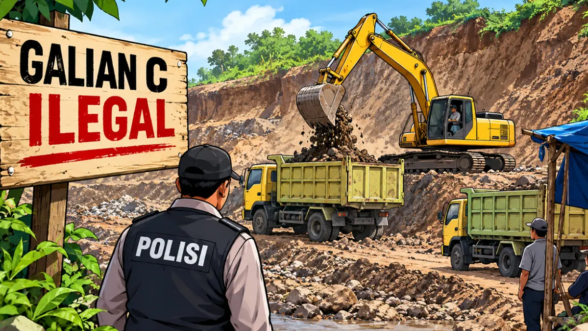Ilustrasi galian C ilegal.