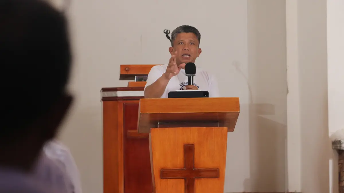 Ferdy Sambo berada di Gereja Oikumene Terang Dunia Lapas Cibinong. (Istimewa)