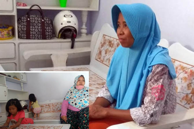 Pariyem merenung di kediaman anak angkatnya. Inset, Eka Wahyu menantu dari Pariyem, bermain dengan anak Pariyem. Ia merasa senang mertuanya itu tinggal di rumahnya saat ini. Dia juga sedang berusaha agar PT, adik tiri dari suaminya itu bisa sekolah lagi.