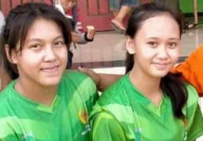 ANDALAN: Nukke Yusniar, 17, (kiri) dan Angguieta Maura Zafatta, 15, dua atlet selam andalan Kabupaten Pasuruan yang meninggal karena kecelakaan. (Foto: Istimewa)