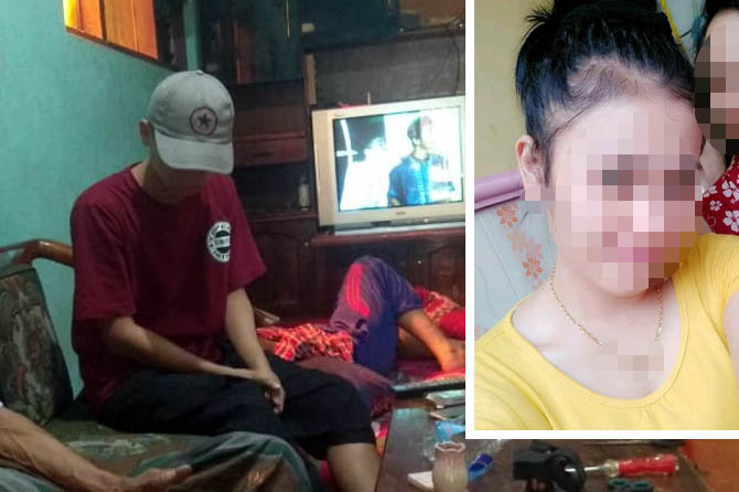 BAKAL DIPERIKSA: Pelapor FU saat ditemui di rumahnya. inset terlapor