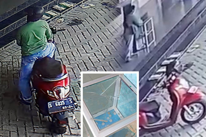 TEREKAM CCTV: Aksi pelaku membobol kotak amal masjid Qubaâ€™ di Randupitu Gempol, Kamis pagi (29/4). (CCTV)