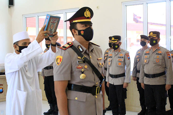 SERTIJAB: Suasana sertijab Kasatreskrim Polres Pasuruan, Selasa (15/6). (Istimewa)