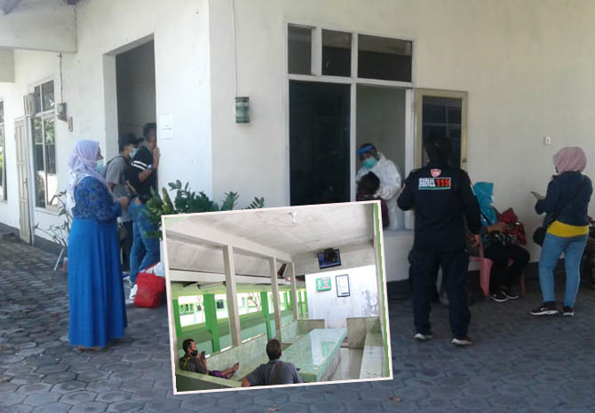 KHUSUS PASIEN POSITIF: Suasana di Hotel Sari Indah Gending dan Puskesmas Maron (Insert) yang sampai kini masih dijadikan tempat isolasi terpusat bagi pasien Covid-19. (Foto: dok Jawa Pos Radar Bromo)
