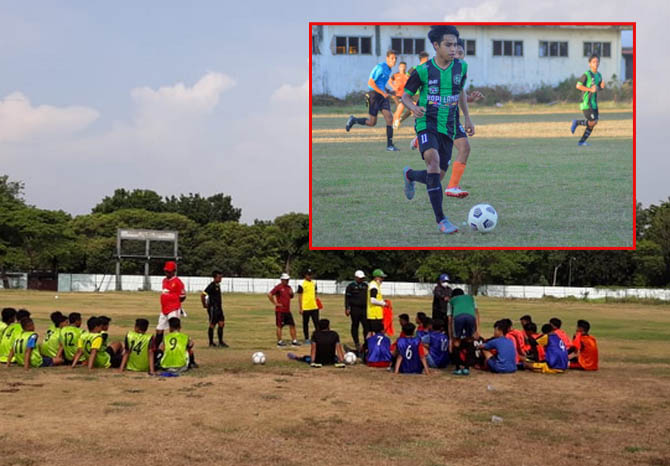 SUDAH SIAP: Seleksi pemain Persikapro yang digelar Askab Probolinggo. Persikapro akan berada di Grup N di Liga 3 Jatim, dan laga bakal digelar awal November. Insert: Skuadra PSPK saat uji coba. (Foto: Agus Faiz Musleh/Jawa Pos Radar Bromo)