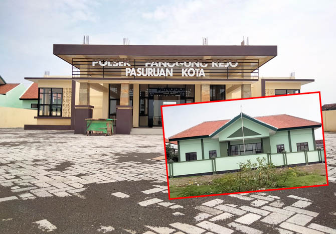 MASIH BARU: Gedung Polsek dan Koramil Panggungrejo yang bakal dihibahkan setelah masa pemeliharaan berakhir. (Foto M Busthomi/Jawa Pos Radar Bromo)