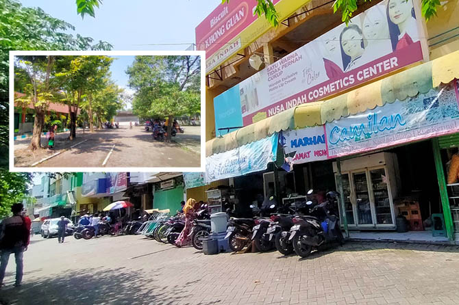 BERTRANSFORMASI: Kompleks SDN Kiduldalem di dekat Rutan Bangil (inset) merupakan pindahan dari SDN Kiduldalem 1, 2, 3, dan 5 yang kini ditempati pertokoan Plaza Bangil. (Iwan Andrik/Radar Bromo)
