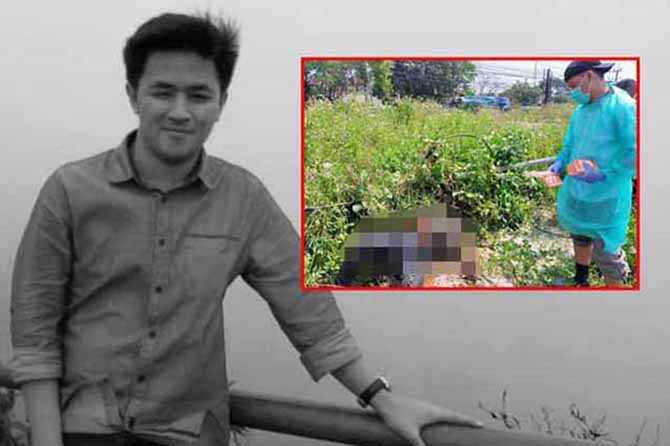 NAHAS: Bagus Prasetya Lazuardi semasa hidup. Inset, jenazah korban sebelum di evakuasi dari lokasi kejadian. (Foto: Istimewa)