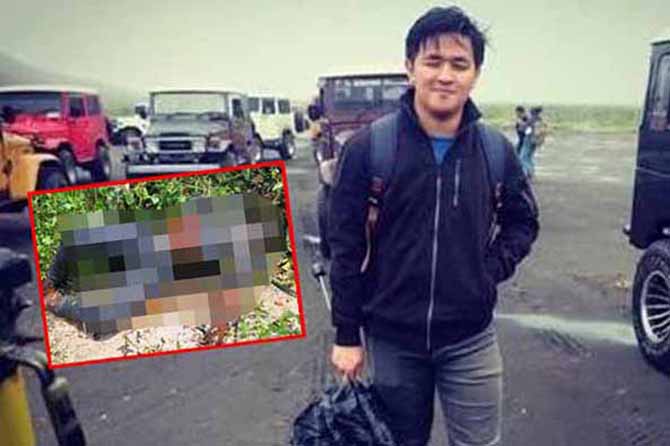 BELUM LULUS: Bagus Prasetya Lazuardi masih tercatat sebagai mahasiswa kedokteran. Inset: Jenazah Bagus sebelum dievakuasi, (Foto: Istimewa)