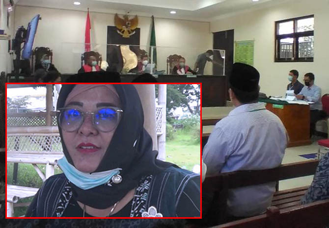 POLEMIK: Sidang perkara sengketa Eny Kusrini (Inset) di Pengadilan Negeri Kraksaan. (Foto: dok Jawa Pos Radar Bromo)
