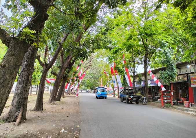 TITIK BERANGKAT: Ruas jalan Jalan Wahidin Sudirohusodo yang sementara akan ditutup saat Kraksaan Pawai Budaya. (Foto: Achmad Arianto/Jawa Pos Radar Bromo)