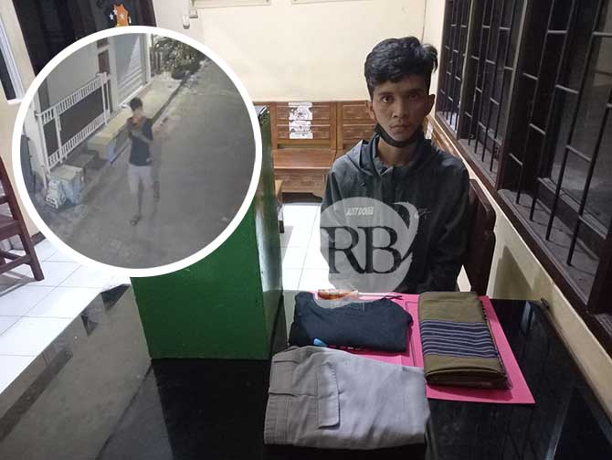 TERLACAK: Tersangka Jodi si pembobol kotak amal musala ditahan di Mapolres Pasuruan. (Rizal Syatori/ Radar Bromo)