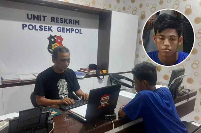 MENGAKUL: Tersangka Khafid diperiksa penyidik. (Foto: Istimewa)