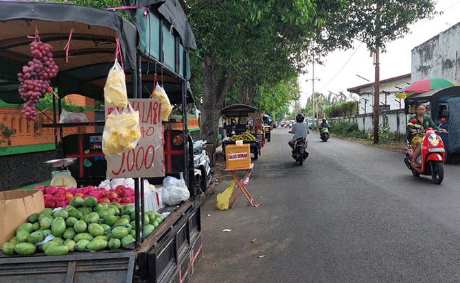 MENGAIS REZEKI: Sejumlah PKL berjualan di Jalan Supriyadi, Kota Probolinggo. Kini, Pemkot Probolinggo menyiapkan lokasi khusus bagi PKL di jalan ini. (Arif Mashudi/Radar Bromo)