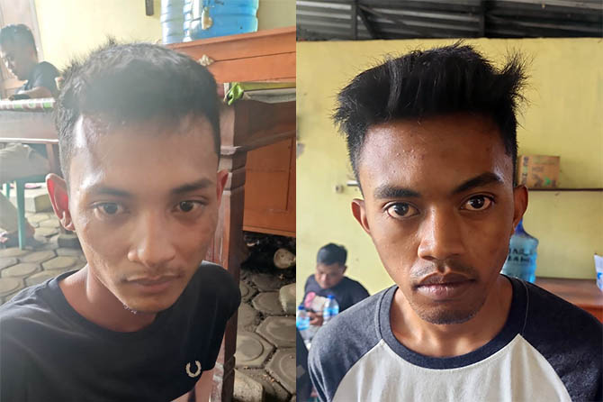 TERSANGKA: Yuda dan Hamid, dua warga Lumajang yang sudah dibekuk. (Foto: Humas Polres Probolinggo for Jawa Pos Radar Bromo)
