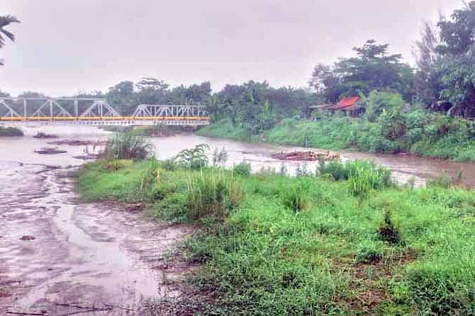 PERLU NORMALISASI: Endapan di Sungai Rejoso. (Foto: Fuad Alyzen/Jawa Pos Radar Bromo)