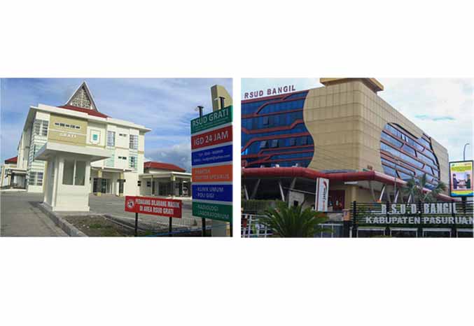 DUA UNIT: RSUD Bangil dan Grati yang merupakan RS milik Pemkab Pasuruan. (Foto: dok Jawa Pos Radar Bromo)