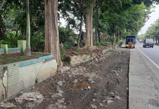 RUSAK: Salah satu taman di Jalan Brantas, Kota Probolinggo, terlihat tak terawat. Pada awal tahun ini, DLH masih belum memiliki anggaran untuk memperbaikinya. (Foto: Fahrizal Firmani/Jawa Pos Radar Bromo)