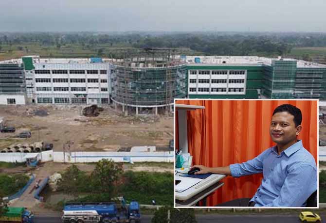 BESAR: RSUD Ar-Rozy yang megah. Inset, dr. Intan Sudarmadi yang akan menjabat direktur rumah sakit baru nanti. (Foto: Arif Mashudi/Jawa Pos Radar Bromo)