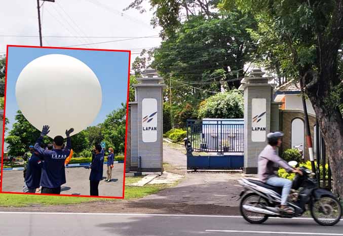 TUTUP: Lokasi kantor BRIN Pasuruan di Gempol. Inset, kegiatan penelitian yang pernah dilakukan di Lapan. (Foto: Rizal F Syatori/Jawa Pos Radar Bromo)