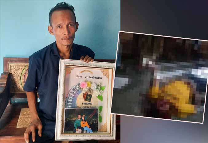 SUDAH DISIAPKAN: Sutirno menunjukkan mahar yang disiapkan Agus Wahyudi untuk meminang kekasihnya. Inset, Agus Wahyudi saat terkapar usai tawuran. (Foto: Fahrizal Firmani/Jawa Pos Radar Bromo)