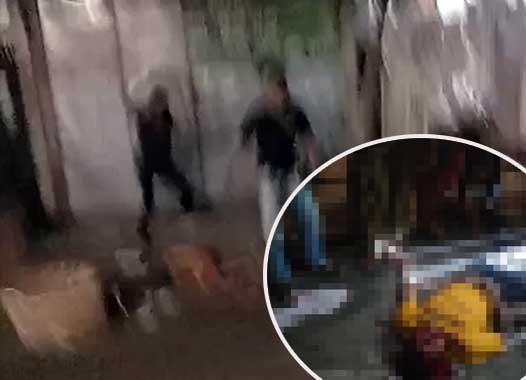 Tangkapan layar saat warga yang geram menghajar Agus di sekitar simpang 5 Mayangan. (Screenshoot)