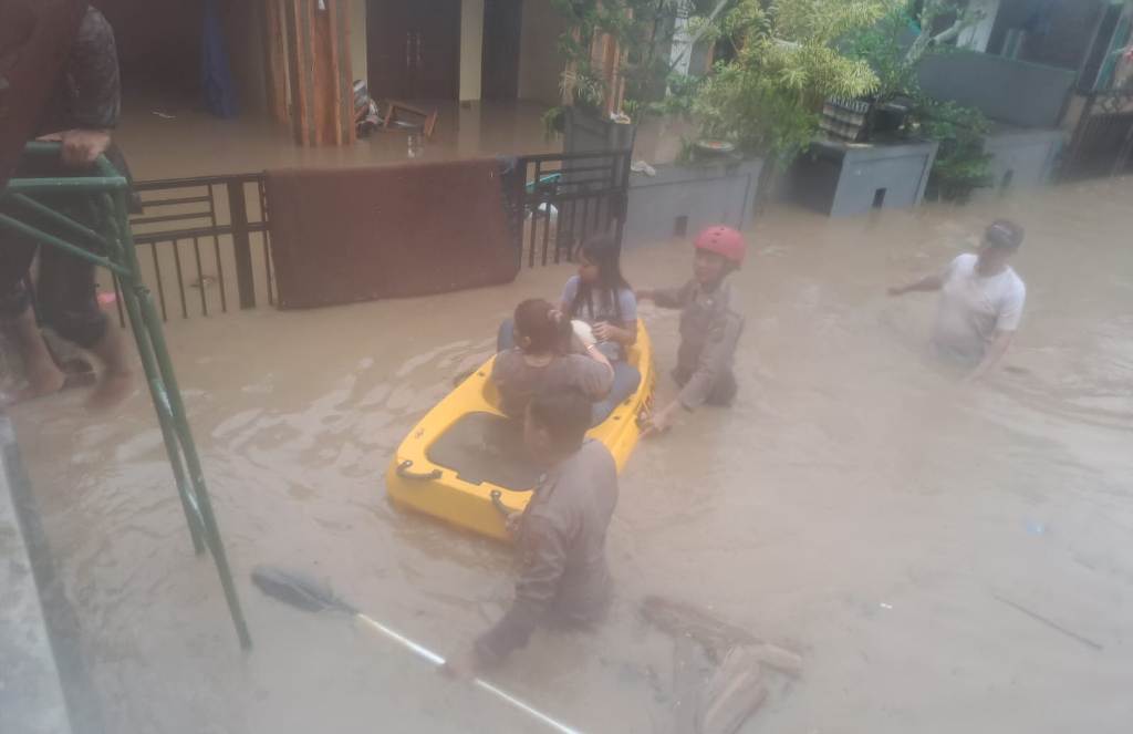 BANJIR: Perumahan Panorama Sanggulan, Kediri, Tabanan, Bali.