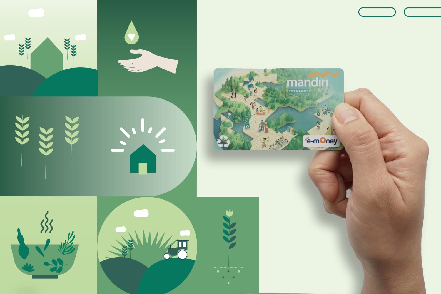 Bank Mandiri menerbitkan kartu debit dan e-money dari plastik daur ulang.