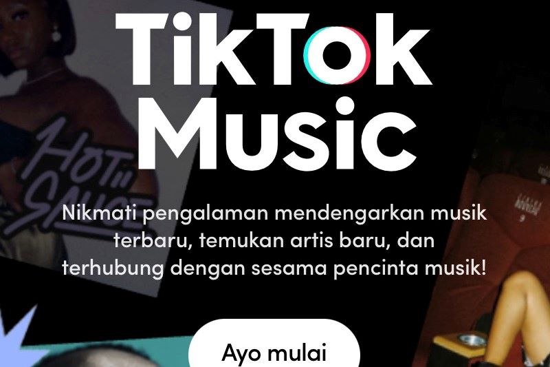 Ilustrasi layanan streaming musik berlangganan TikTok Music.