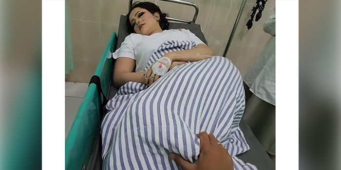 unggahan story Denny Caknan yang memperlihatkan Bella Bonita masuk IGD