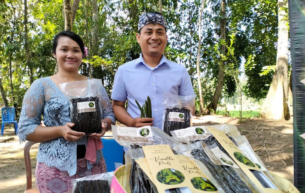 KENDALA: Putu Dirga, pengelola Bali Vanilla Beans, hadapi beberapa kendala terkait pengolahan vanili.