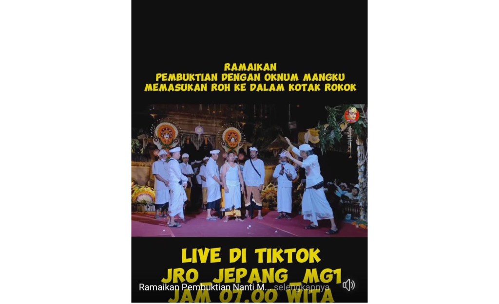 Postingan dari Jro Jepang yang menjadi awal gemparnya dunia maya Bali