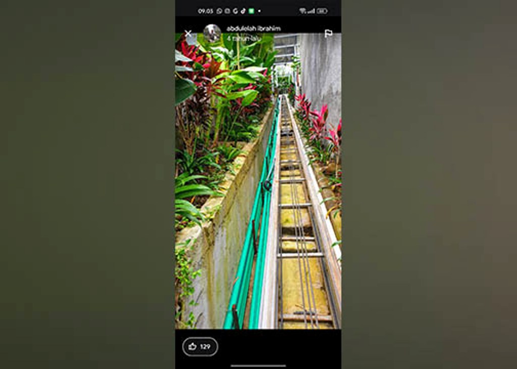 TALI SLING: Lift AyuTerra Resort Ubud Bali hanya ada satu tali sling empat bulan lalu, sementara empat tahun lalu ada tiga tali.