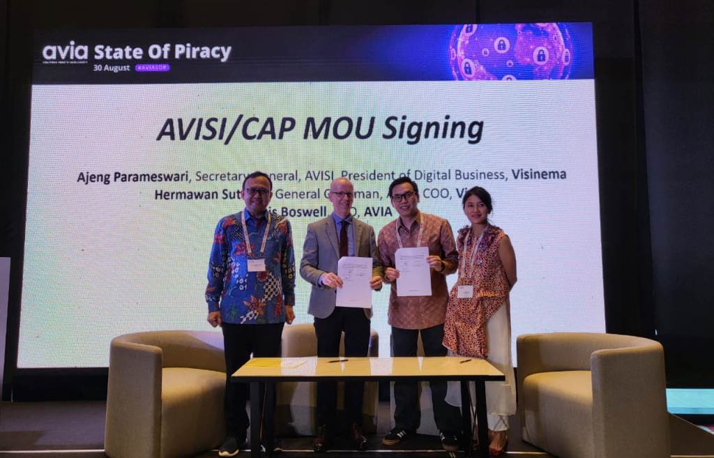 MOU: Atasi pembajakan online di Indonesia, AVIA dan AVISI jalin kerja sama. Kerja sama tersebut tertuang dalam penandatanganan Memorandum of Understanding (MOU) di Jakarta, Rabu lalu (30/9).