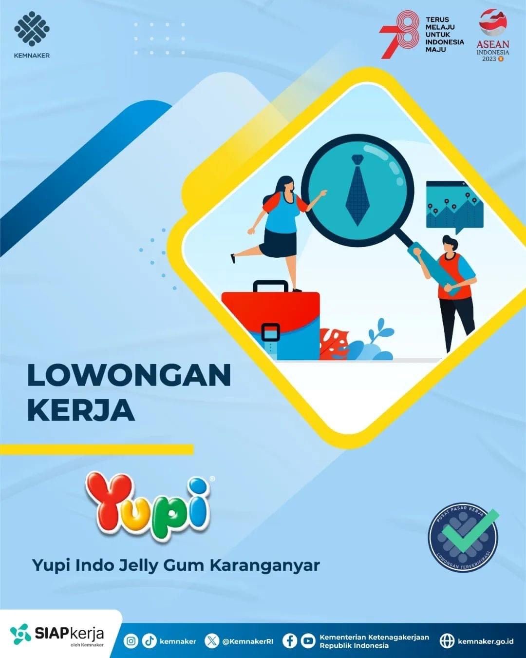 lowongan kerja PT Yupi Indo Jelly Gum