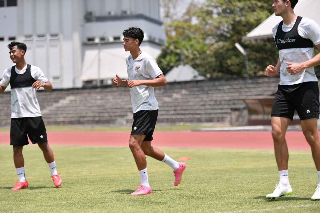 SIAP: Elkan Baggot (kanan), Rafael Struick (tengah) dan Pratama Arhan siap hadapi Taiwan di Piala Asia U23, Sabtu 9 September 2023.
